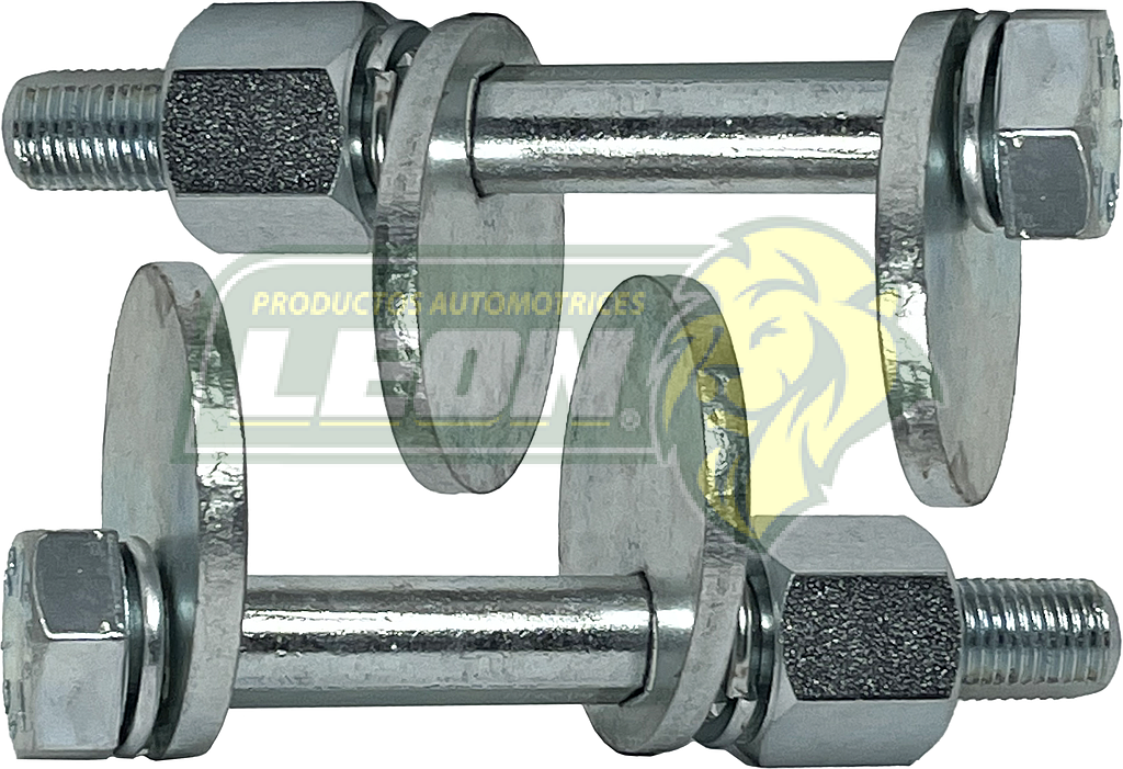 TORNILLOS EXCENTRICOS G.M. ASTRO 4x4 90-05, EXPRESS 1500, 2500 Y 3500 96-02 DE 7300-8600 Lbs., BLAZER 4x4 92-94, K1500 PK-UP 4x4 88-99, C1500 88-99, C2500 7200 Lbs. 92-99, C2500 8600 Lbs. 88-00, C3500 SUSPENSION INDEPENDIENTE 88-00, TAHOE, GMC SAFARI 4x4 90-05, CADILLAC ESCALADE 4x4 99-00 “SUPERIORES” (JGO. c/2 pzas.)
