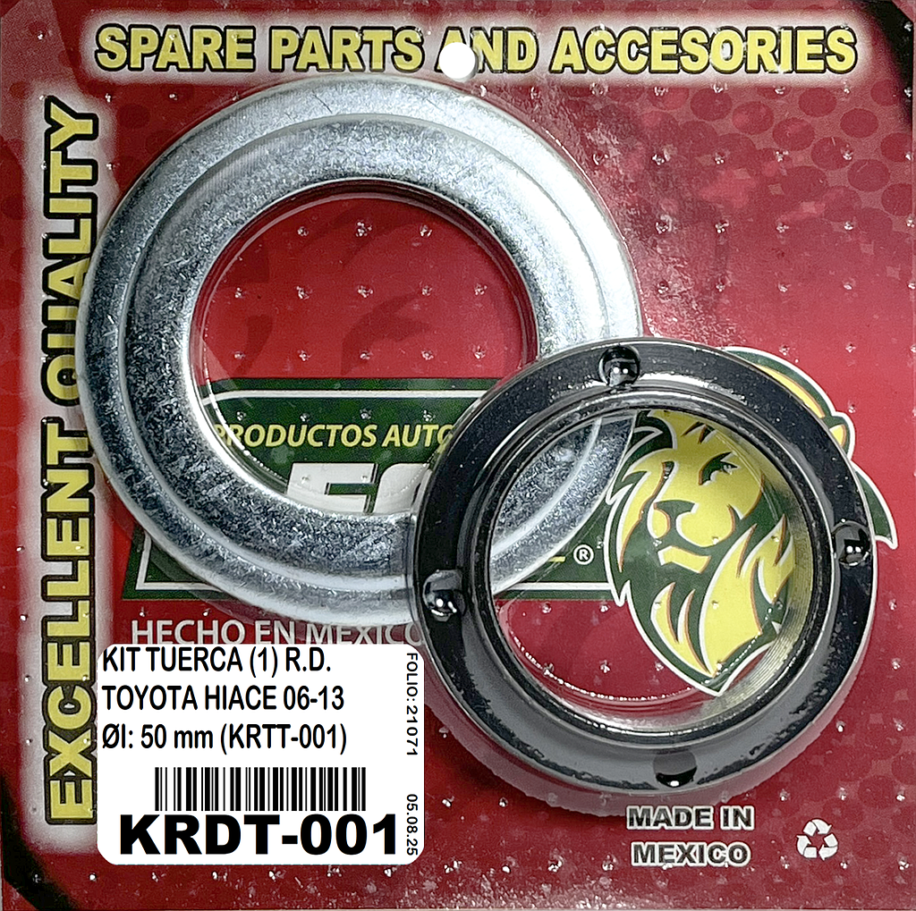 KIT TUERCA (1) R.D. TOYOTA HIACE 06-13 ØI: 50 mm (KRTT-001)