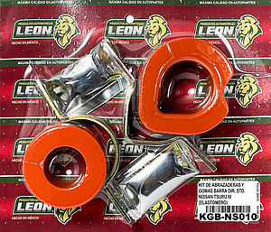 KIT DE ABRAZADERAS Y GOMAS BARRA DIR. STD. NISSAN TSURU III (ELASTOMERO)