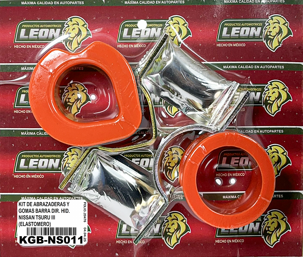 KIT DE ABRAZADERAS Y GOMAS BARRA DIR. HID. NISSAN TSURU III (ELASTOMERO)