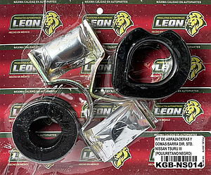 KIT DE ABRAZADERAS Y GOMAS BARRA DIR. STD. NISSAN TSURU III (POLIURETANO NEGRO)
