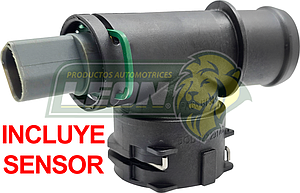 CONECTOR RADIADOR INFERIOR VW CROSS SPORT 2.0L 2024, GOLF 1.8L 15-18, GTI 2.0L 15-21, JETTA 1.5L 22-24, JETTA 2.0L 19-24, TERAMONT 2.0L 2024, TERAMONT 3.6L 18-23, TIGUAN 2.0L 18-24 “INCLUYE SENSOR”(120-205)