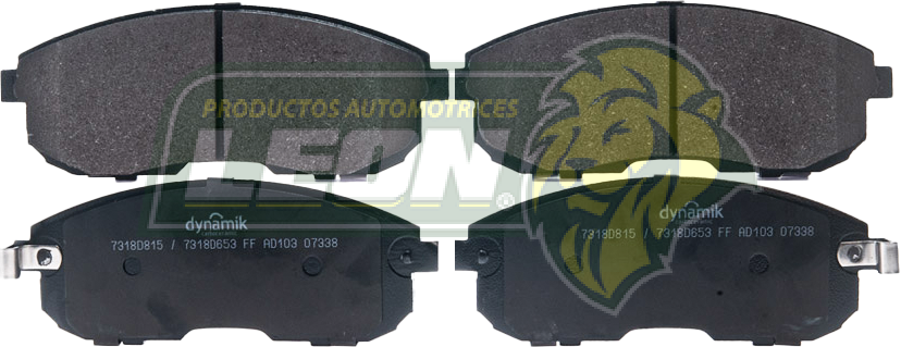 BALATA F.D. NISSAN ALTIMA 93-95, MAXIMA 6C 3.0L 95-99, INFINITI i30 6C 3.0L 96-99, SUZUKI 4C 2.0L 07-08 (CON ORIFICIOS EN EL CANTO) (7318D653, 7832D430, 7407D526, 7318D653, 7318/D815, 7783D815, 7832D815) R.D.