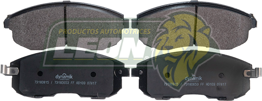 BALATA F.D. NISSAN ALTIMA 4C 2.5L 02-14, 6C 3.5L 12-14, 6C 3.0L 07-12, SENTRA 4C 1.8L 07-12, JUKE 4C 1.6L 11-15, INFINITI G35 6C 3.5L 03-05, i30 6C 3.0L 00-01 (CON ORIFICIOS EN EL CANTO) (7832D430, 7783D815) R.D.