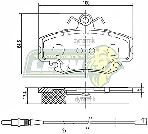 BALATA F.D. NISSAN APRIO 4C 1.6L 02-10, PLATINA 4C 1.6L 02-10, RENAULT CLIO 4C 1.6L 02-10, SANDERO 4C 1.6L 10-15, STEPWAY 4C 1.6L 10-15 EQUIV. FRITEC 71X4C-Z R.D. (INCLUYE KIT HARDWARE)