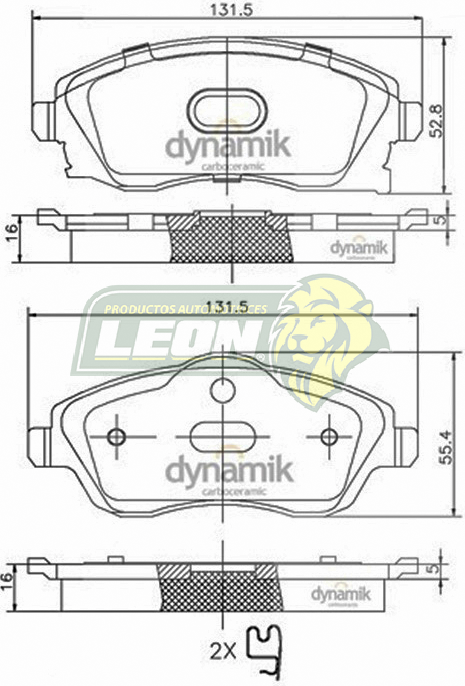 BALATA F.D. G.M. CORSA 4C 1.8L 02-10, TORNADO 4C 1.8L 04-18 R.D. (INCLUYE SEGUROS Y TORNILLOS)