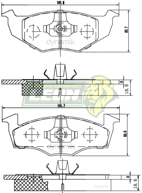BALATA F.D. VW JETTA A3 4C 1.6L 09-10, SAVEIRO 4C 1.6L 10-11, GOL 4C 1.6L 09-11, GOLF A3 4C 1.8L 95-99, SEAT LEON 4C 1.87L 02-08 (7569D694) R.D.