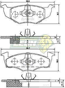 BALATA F.D. VW JETTA A3 4C 1.6L 09-10, SAVEIRO 4C 1.6L 10-11, GOL 4C 1.6L 09-11, GOLF A3 4C 1.8L 95-99, SEAT LEON 4C 1.87L 02-08 (7569D694) R.D.
