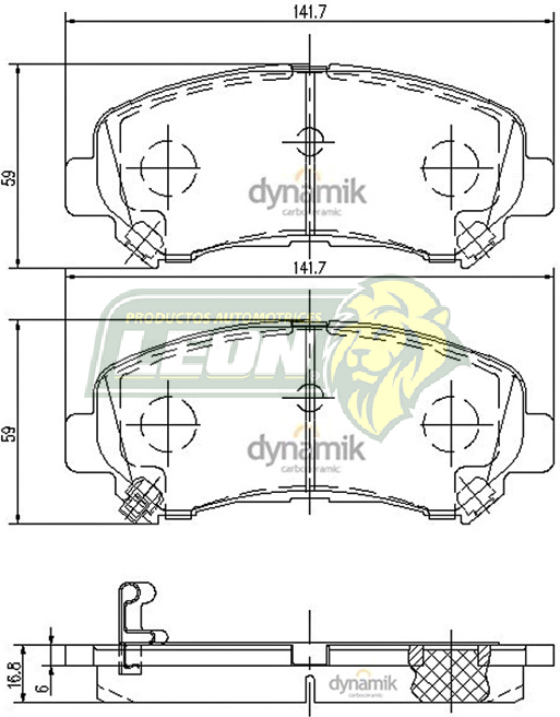 BALATA F.D. NISSAN ROGUE 4C 2.5L 08-14, MAXIMA 09-14, X-TRAIL 4C 2.5L 10-14, SENTRA 4C 2.5L 07-08, SUZUKI KIZASHI 4C 2.4L 10-15 (8449D1374, 8449D1338) R.D.