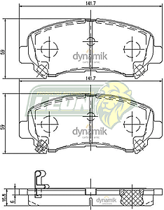 BALATA F.D. NISSAN ROGUE 4C 2.5L 08-14, MAXIMA 09-14, X-TRAIL 4C 2.5L 10-14, SENTRA 4C 2.5L 07-08, SUZUKI KIZASHI 4C 2.4L 10-15 (8449D1374, 8449D1338) R.D.