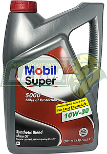 ACEITE SYNTHETIC BLEND 10W30 4.73 Lt. MOBIL SUPER 5000