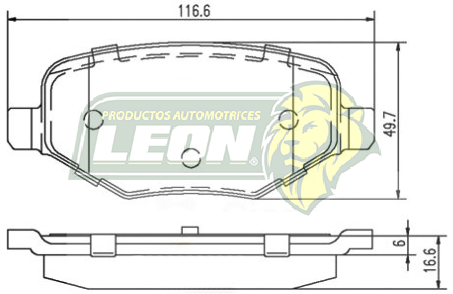BALATA F.D. FORD EXPLORER 11-16 4L. 6C, EDGE 11-12 3.5L 6C, TAURUS 2015 3.8L.6C, FLEX 09-15 3.5L, 6C, LINCOLN MKS 2015 3.7L.6C (USO RUDO) R.T.
