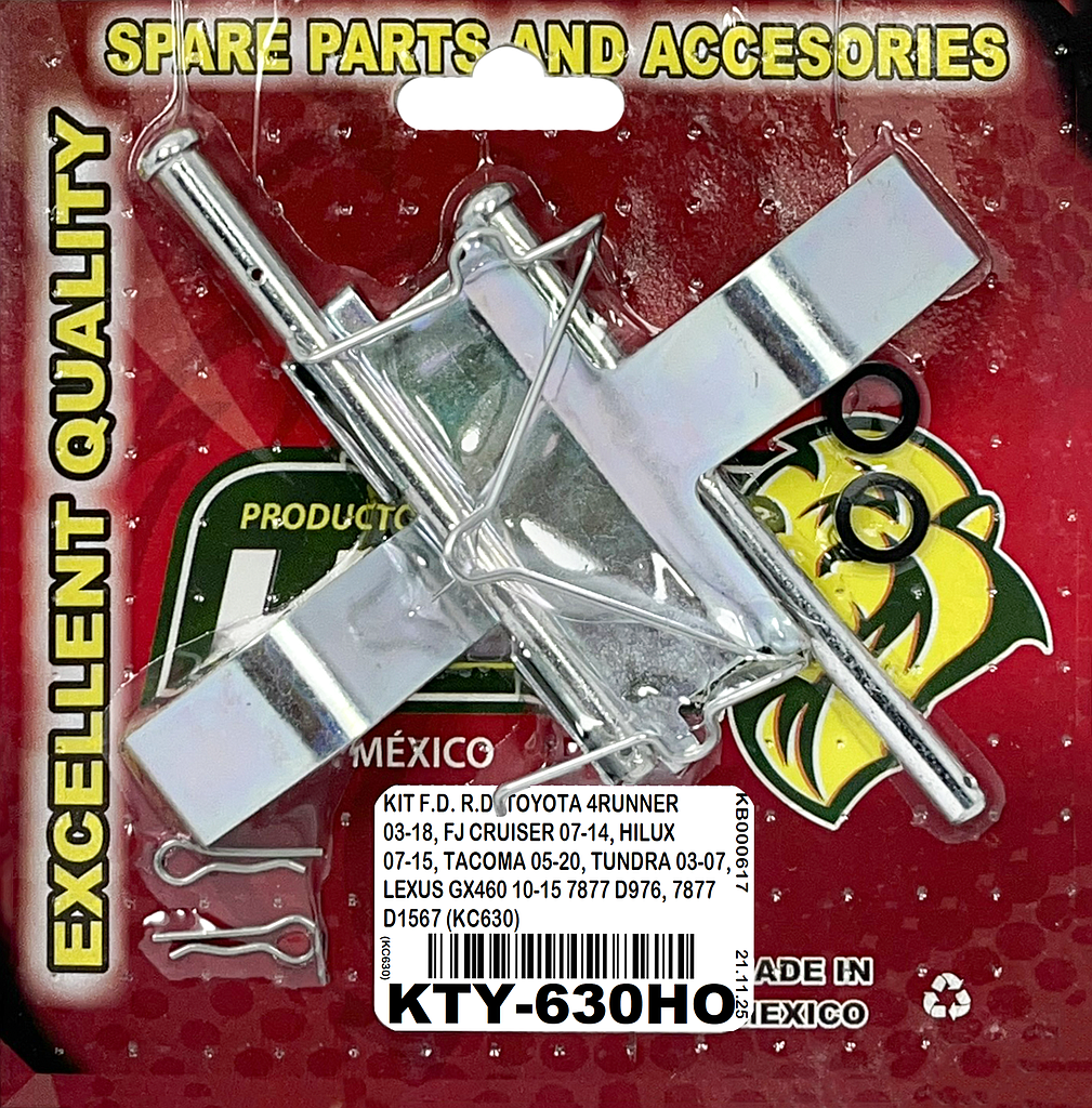 KIT F.D. R.D. TOYOTA 4RUNNER 03-18, FJ CRUISER 07-14, HILUX 07-15, TACOMA 05-20, TUNDRA 03-07, LEXUS GX460 10-15 7877 D976, 7877 D1567 (KC630)