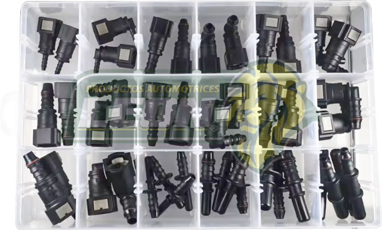 CONECTOR FILTRO GASOLINA UNIVERSAL VARIOS MODELOS (120-600) KIT c/18 MEDIDAS