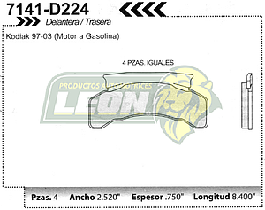 BALATA F.D. F-350 MICROBUS 89-95, F-800 86-88
