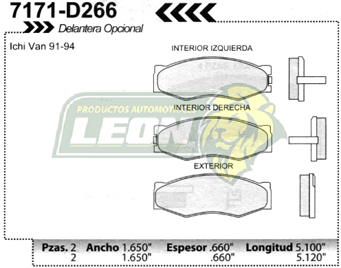 BALATA F.D. ICHI-VAN 91-94 (OPCIONAL)