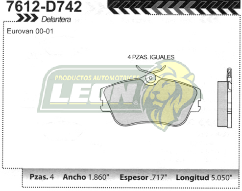 BALATA F.D. VW EUROVAN 00-01