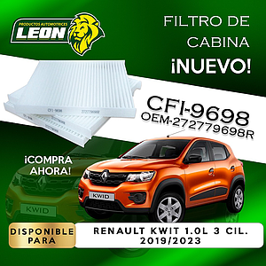FILTRO DE CABINA RENAULT KWID 1.0L 3C 19-23