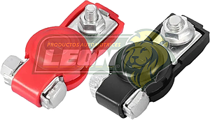 TERMINAL DE BATERIA ORIGINAL DE ALUMINIO ESTAÑADO C/PERNOS NISSAN PK-UP NP300, D23 (JGO. c/2 pz) TUNIX