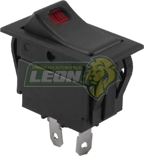 SWITCH DE TECLA RECTANGULAR 1 PASO C/LUZ ROJA 3T. (60113, SW-201) = ASW17D
