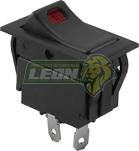 SWITCH DE TECLA RECTANGULAR 1 PASO C/LUZ ROJA 3T. (60113, SW-201) = ASW17D