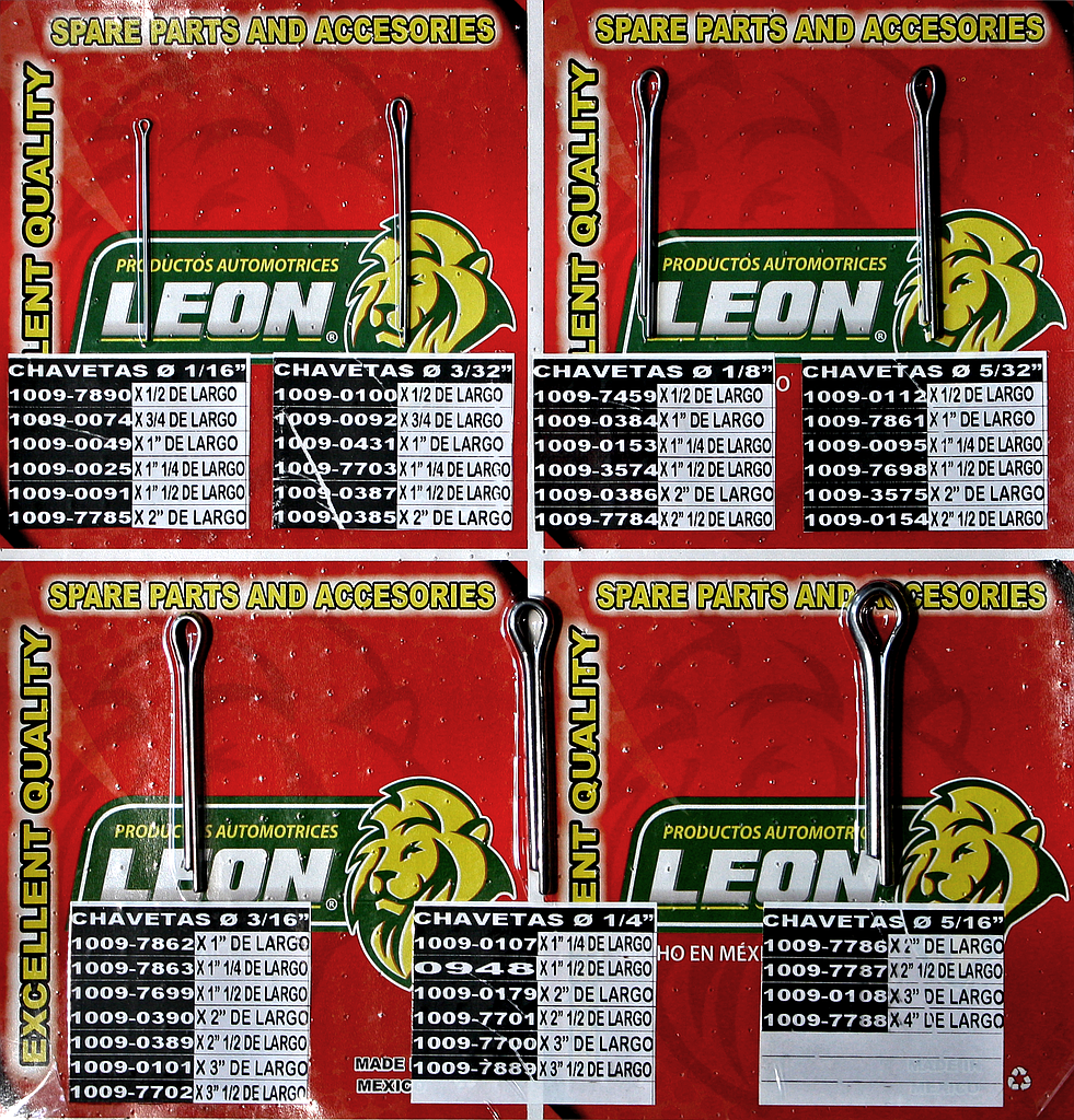 MUESTRARIO DE CHAVETAS VARIAS MEDIDAS