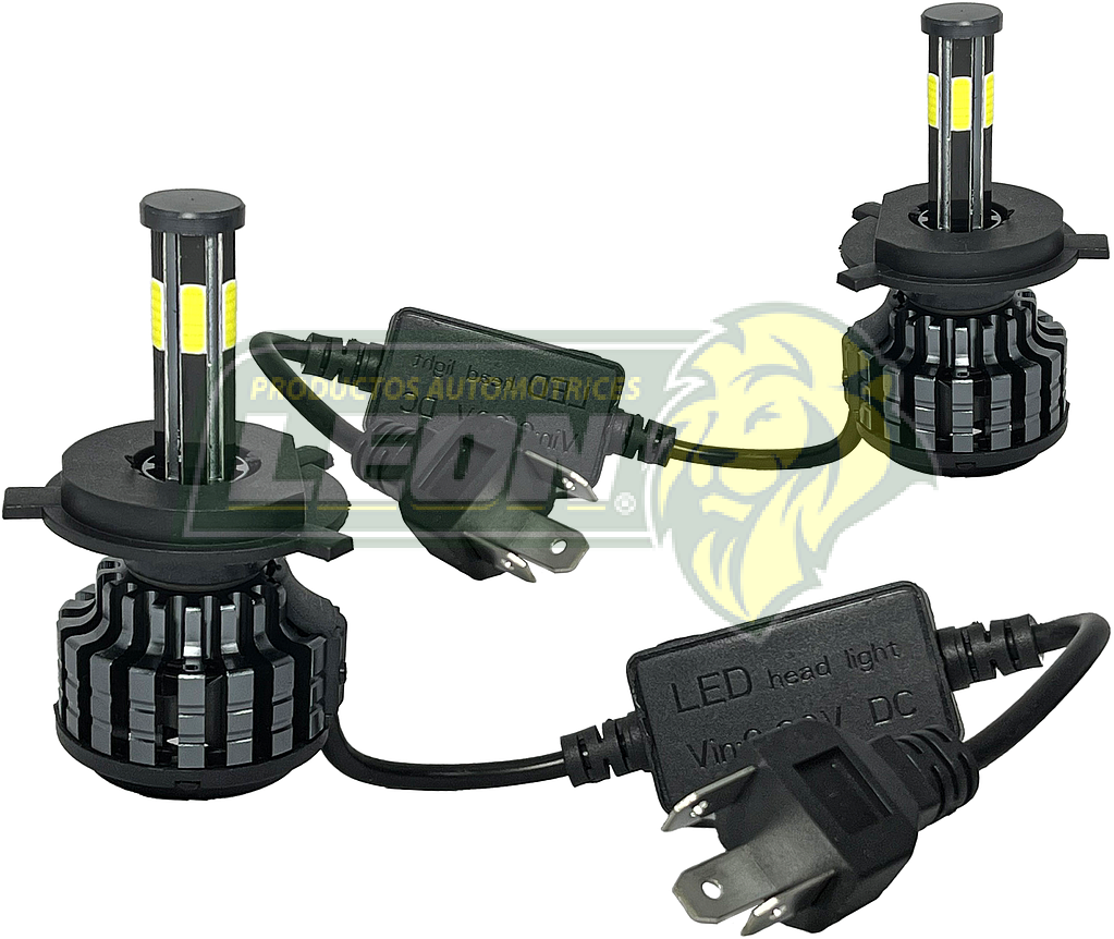 FOCO LED H4 ALTA Y BAJA SISTEMA COMPLETO 6 CARAS 30,000 Lx (JGO. c/2 pz.) TUNIX