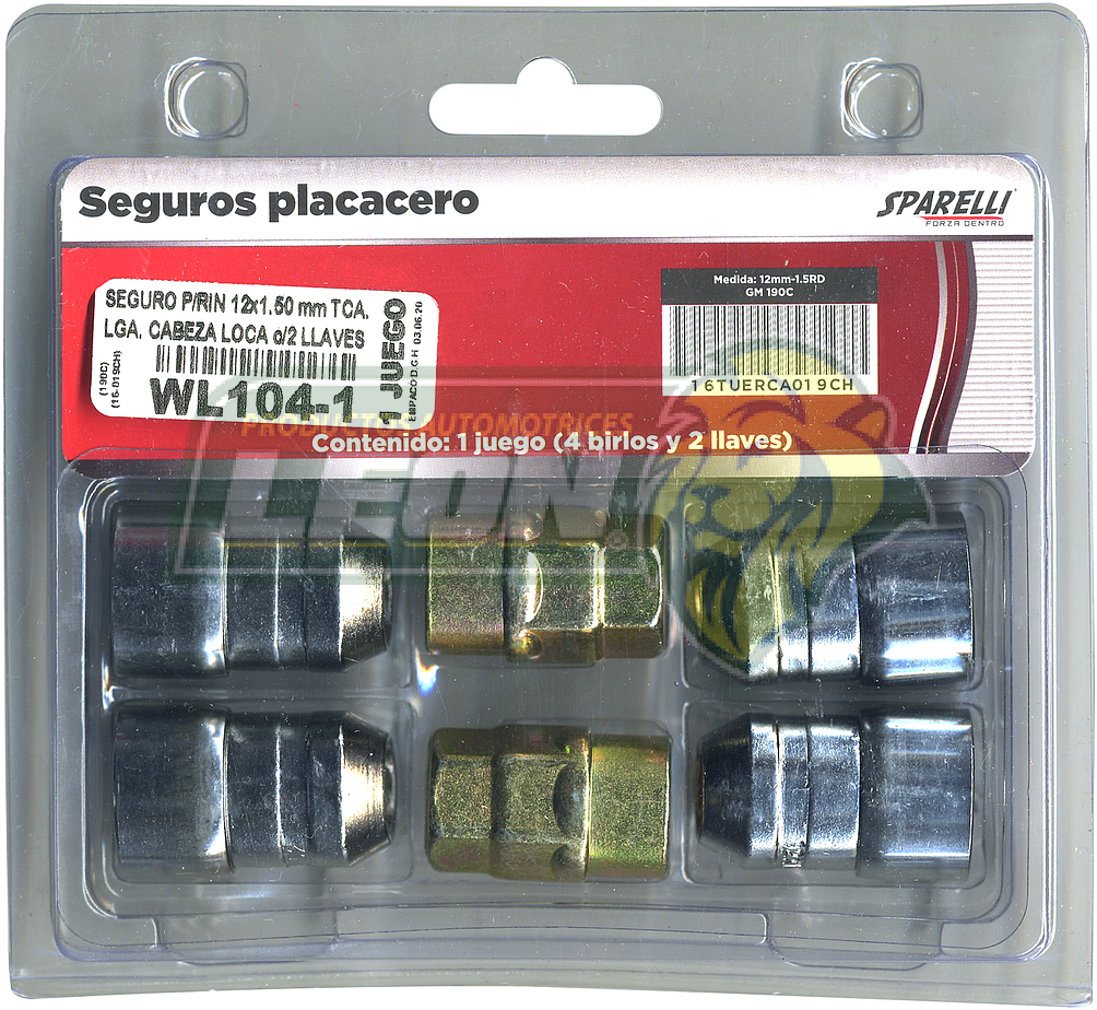 SEGURO TUERCAS LOCA RIN 12x1.50 mm (16TUERCA019CH)