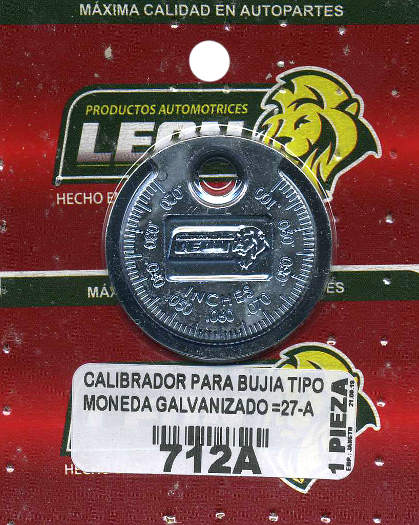 CALIBRADOR BUJIA TIPO MONEDA (27A) GALVANIZADO
