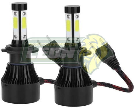 FOCO LED H7 ALTA Y BAJA SISTEMA COMPLETO 4 CARAS LED JGO