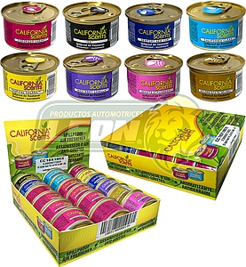 DESODORANTE "CALIFORNIA SCENTS" EN LATA (CHERRY, ICE, NEW CAR, CLEAN, BREEZE, TROPICAL, VANILLA, STRAWBERRY, GOLDEN) CONT. 42 g. 1.5 oz.