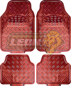 TAPETE CROMADO ROJO/CARBON (JGO. c/4 pz.)