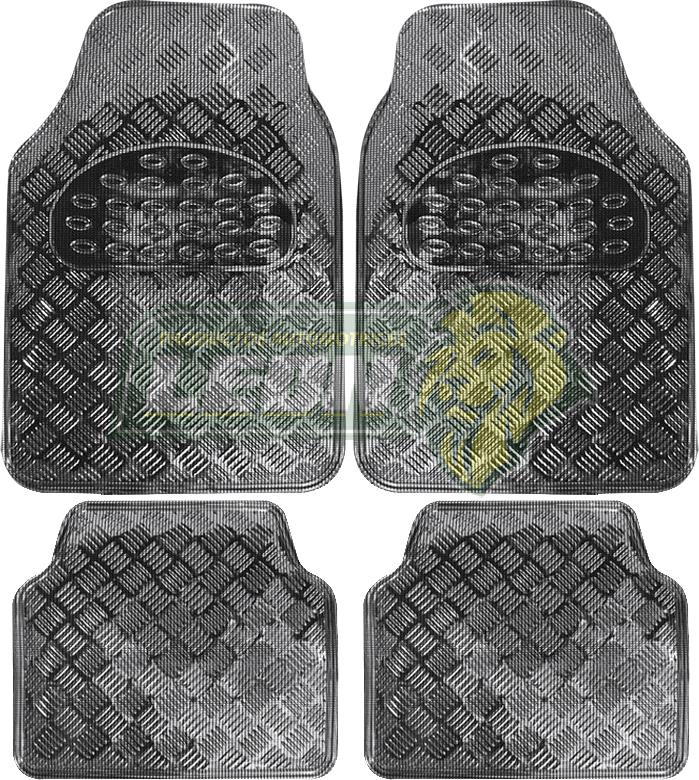 TAPETE CROMADO TIPO FIBRA DE CARBONO BRILLANTE (JGO. c/4 pz.)