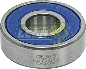 BALERO 6000 2RS ALTERNADOR DELCO SERIES CS130, CS121, 105 AMPS, LADO COLECTOR DELGADO, SELLO Y HULE 10x26x8 mm (6-100-4)
