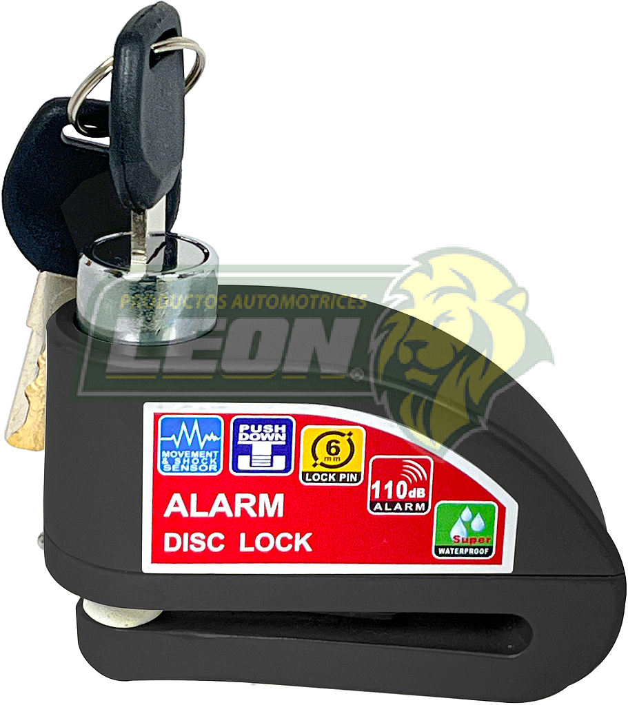 CANDADO PARA MOTO UNIVERSAL SEGURO ANTIROBO 110dB. CON ALARMA NEGRO