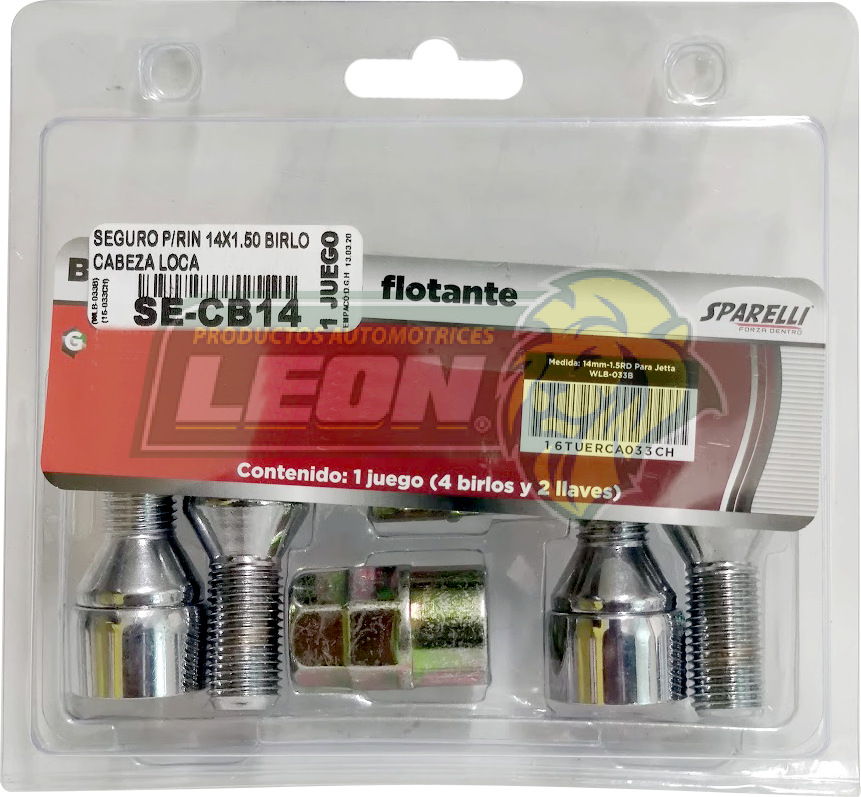 SEGUROS RIN BIRLOS 14x1.50 mm CABEZA LOCA (WLB-033B, 16-033CH)