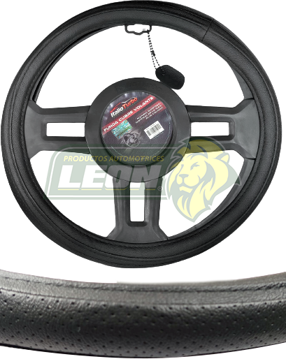 FUNDA P/VOLANTE PIEL AUTOMOTRIZ MEDIANO "NEGRO"