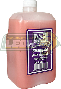 SHAMPOO PARA AUTOS ROSA CON CERA 1 LT. NEW SHINE
