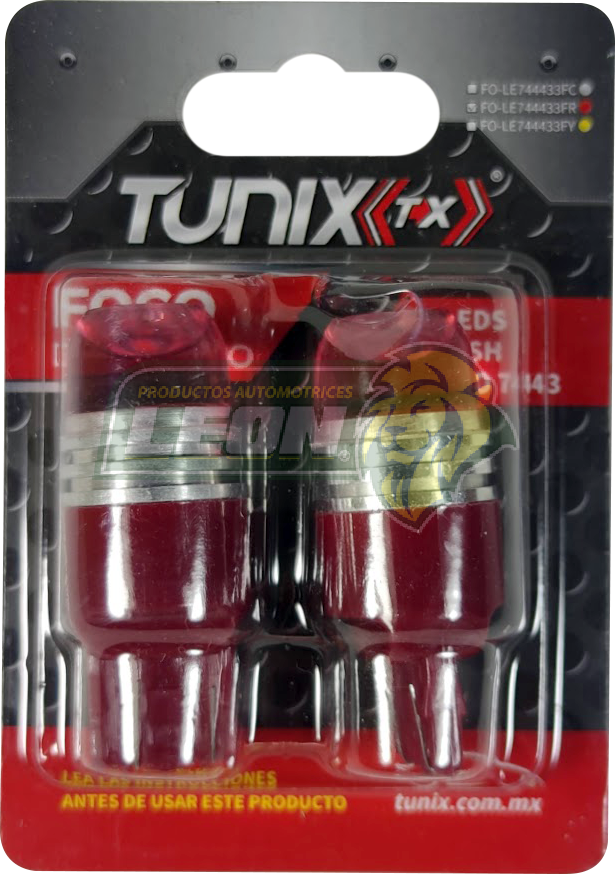 FOCOS DE PELLIZCO 7443, 3LED, CON CAPUCHA Y FUNCION DE FLASH, ROJO (PAR)