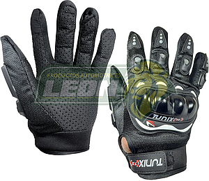 GUANTES P/MOTOCICLISTA CON TOUCH Y LIMPIADOR DE VISOR XL COLOR NEGRO (PAR)
