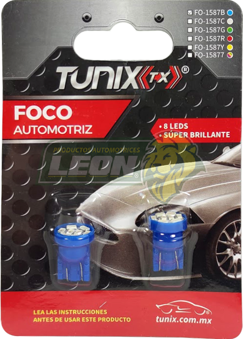 FOCO PELLIZCO 7 LEDS AZUL TUNIX (JGO. c/2 pz.)
