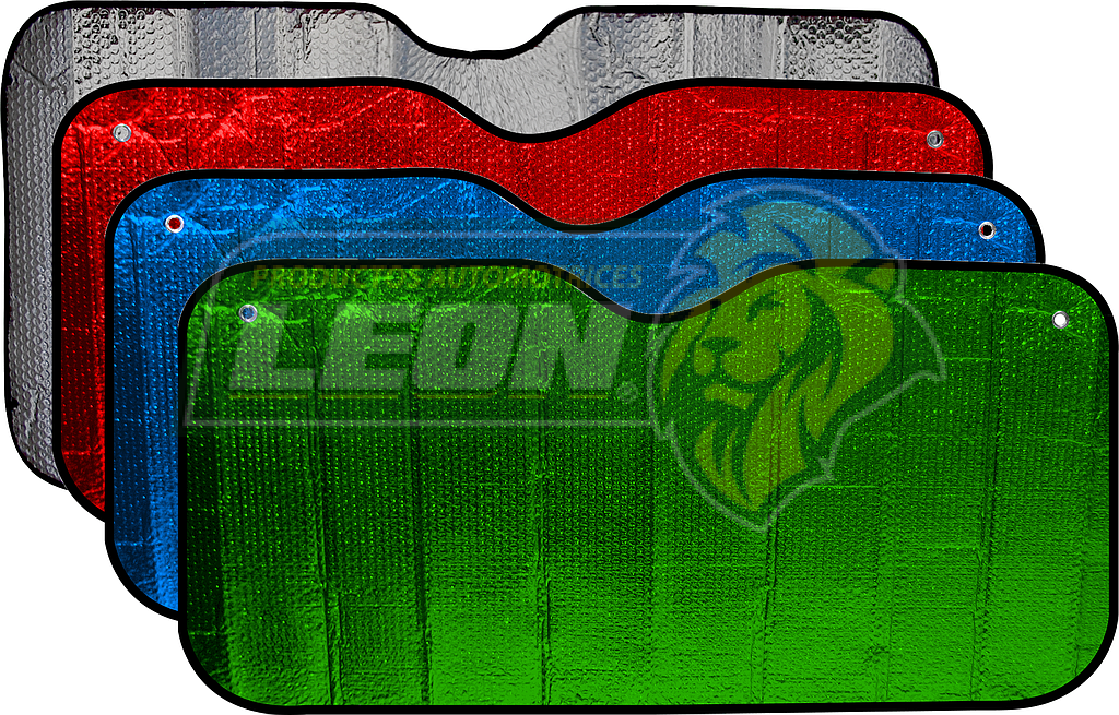 CORTINA PARASOL ALUMINIO METALIZADO BURBUJA SENCILLA JUMBO 150x70 cm (ROJO, AZUL ó VERDE) (MF/107F/SIL)