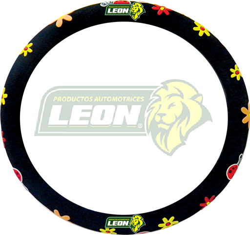 FUNDA P/VOLANTE TIPO GAMUSA CON FLORES UNIVERSAL