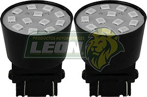 FOCO 3157 2 POLOS 12 LEDS T/PELLIZCO BLANCO (JGO. c/2 pz.)