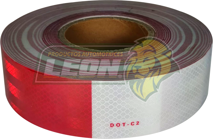 CINTA REFLEJANTE AUTOADHERIBLE 2” TIPO BARRICADA ROJO/BLANCO 50 m.  