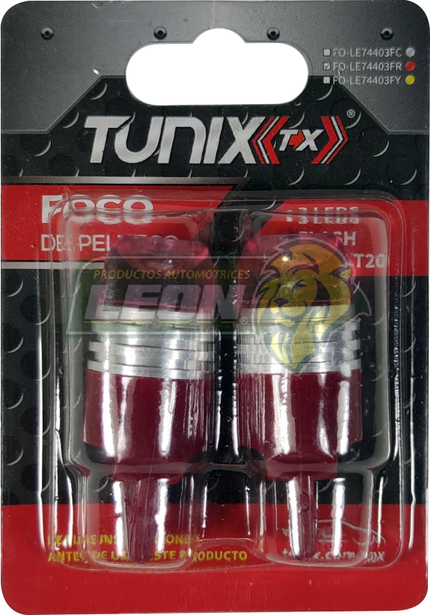 FOCOS DE PELLIZCO 7440, 3LED, CON CAPUCHA Y FUNCION DE FLASH, ROJO (PAR)