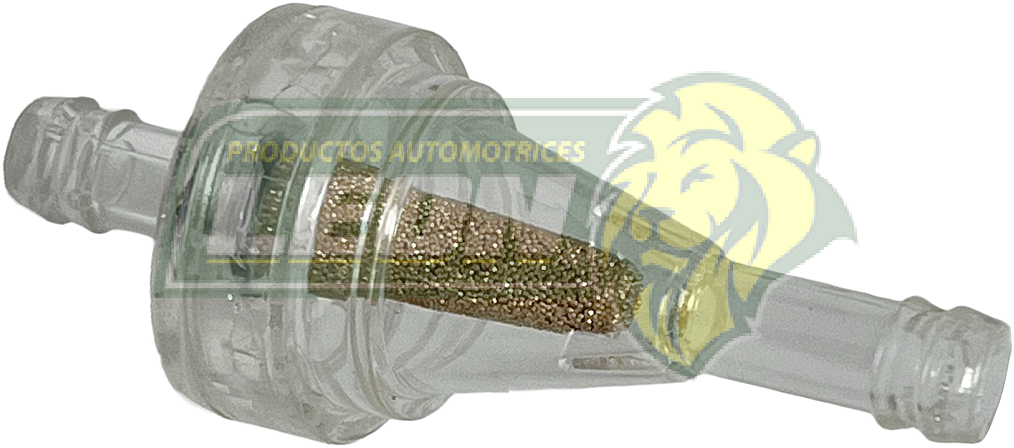 FILTRO GASOLINA TRANSPARENTE PIEDRA, MOTO UNIVERSAL (ENTRADA Y SALIDA 7 mm)