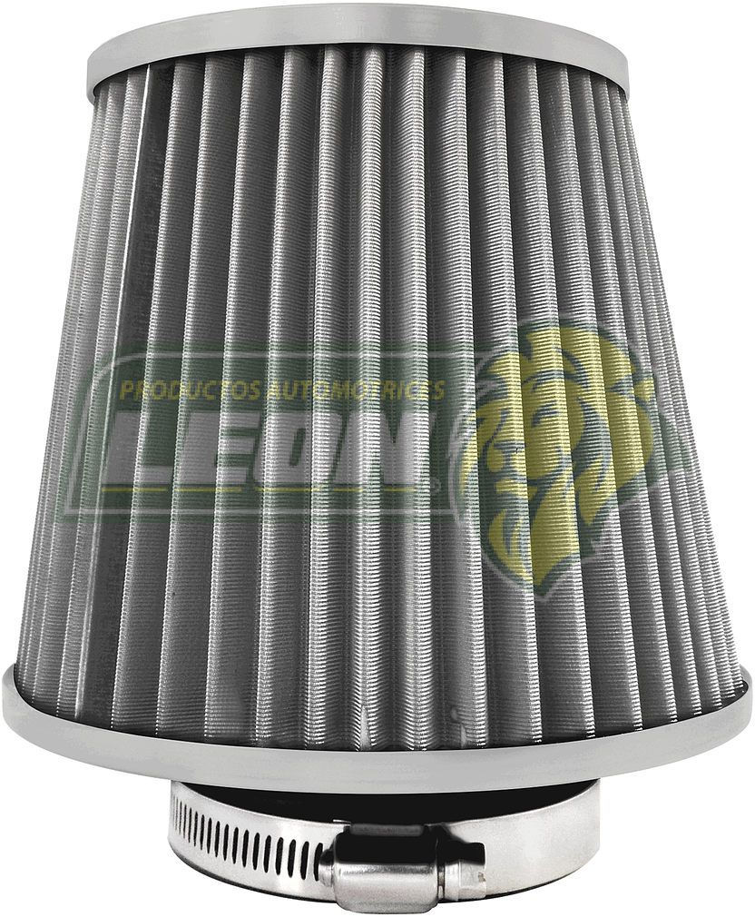 FILTRO AIRE ALTO FLUJO UNIVERSAL C/MALLA ACERO INOX. CROMO (1115)
