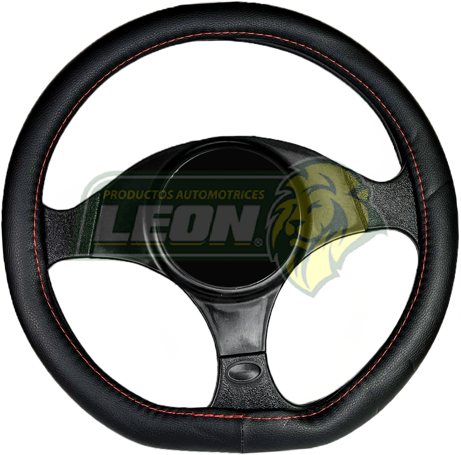 FUNDA CUBRE VOLANTE DEPORTIVO TIPO D, NEGRO C/COSTURA ROJA 