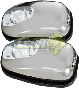 CHISGUETERO CROMADO C/LUZ LED BLANCO (JGO. c/2 pz.) (SJZL301/W, ARE100SW)